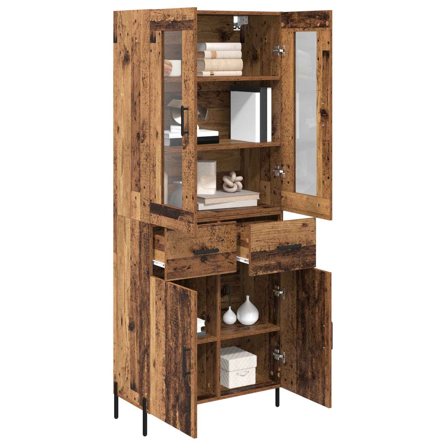 Highboard Old Wood 69.5 x 34 x 180 cm Engineered Wood