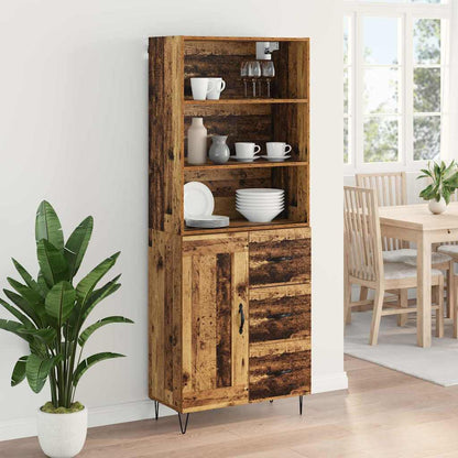 Highboard with Drawer 2 pcs Old Wood Engineered Wood