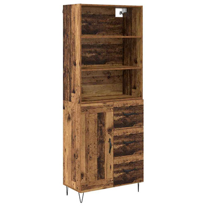 Highboard with Drawer 2 pcs Old Wood Engineered Wood