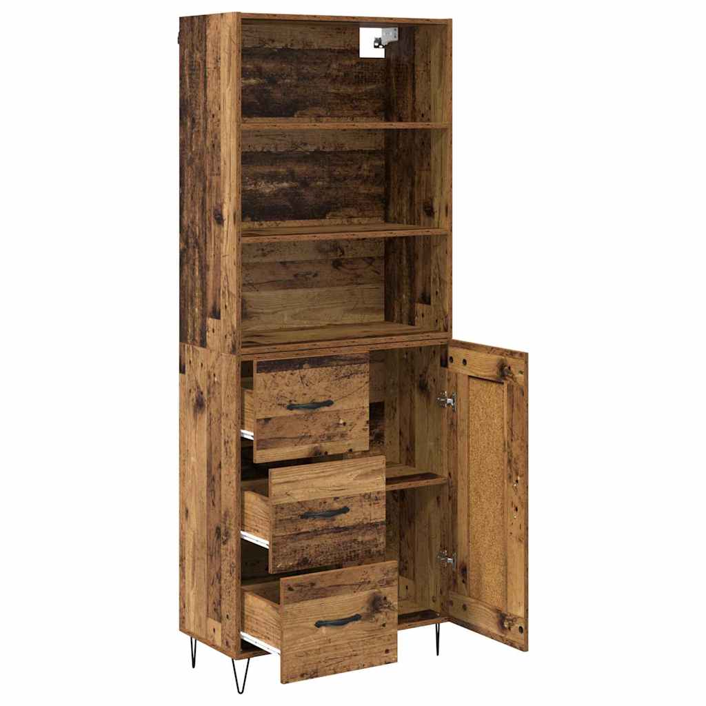 Highboard with Drawer 2 pcs Old Wood Engineered Wood