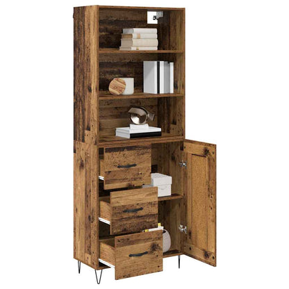 Highboard with Drawer 2 pcs Old Wood Engineered Wood