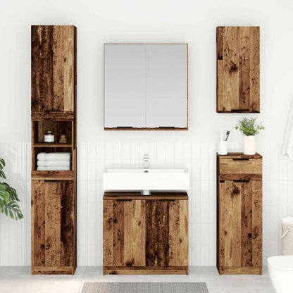 Bathroom Cabinet Set with Shelf 3 pcs Old Wood Engineered Wood