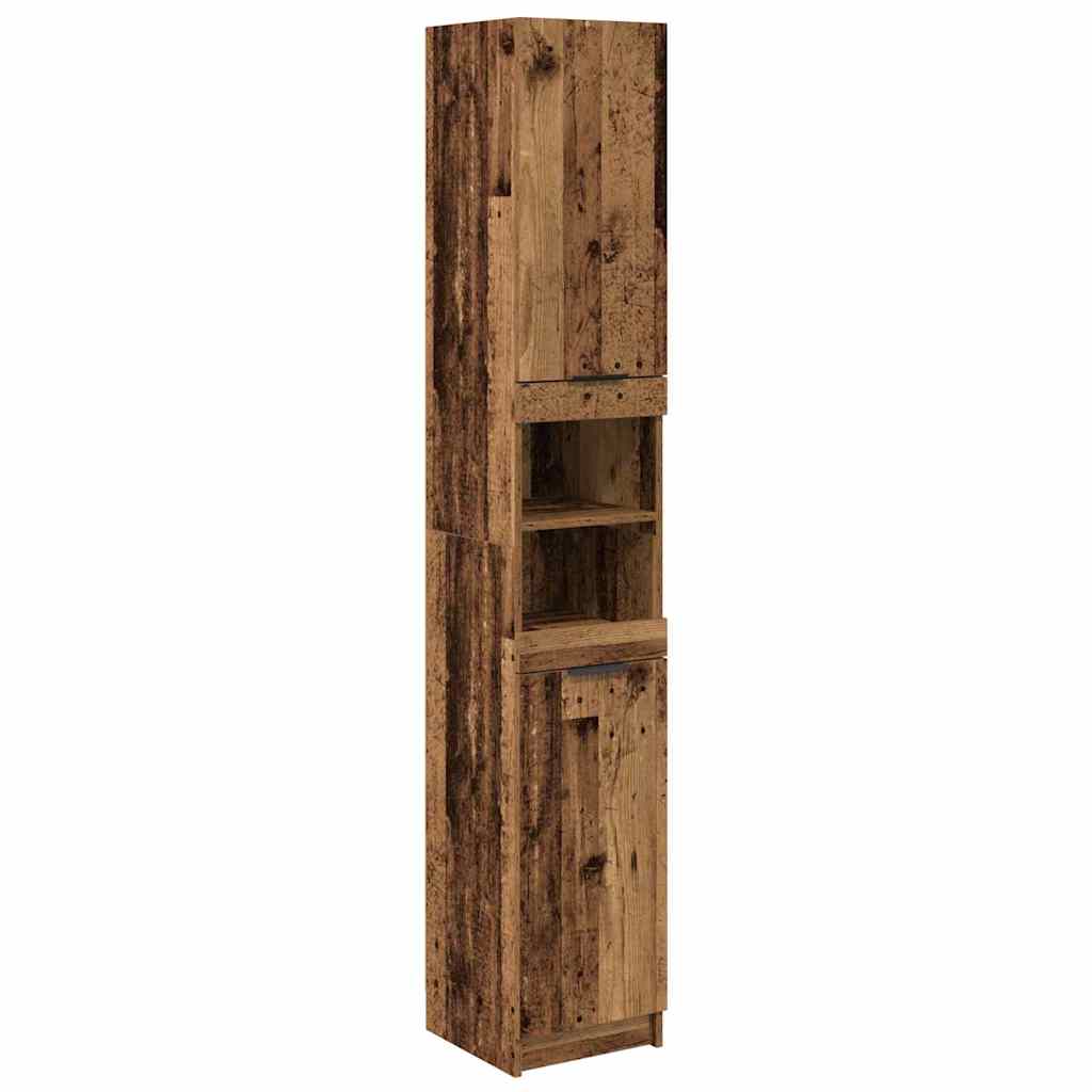 Bathroom Cabinet Set with Shelf 3 pcs Old Wood Engineered Wood