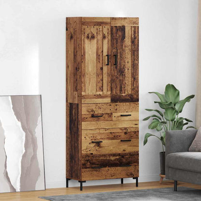 Highboard with Drawer 2 pcs Old Wood Engineered Wood