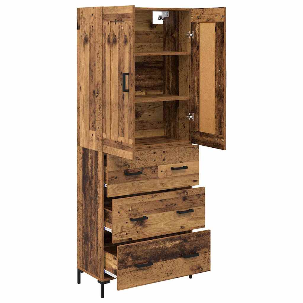 Highboard with Drawer 2 pcs Old Wood Engineered Wood