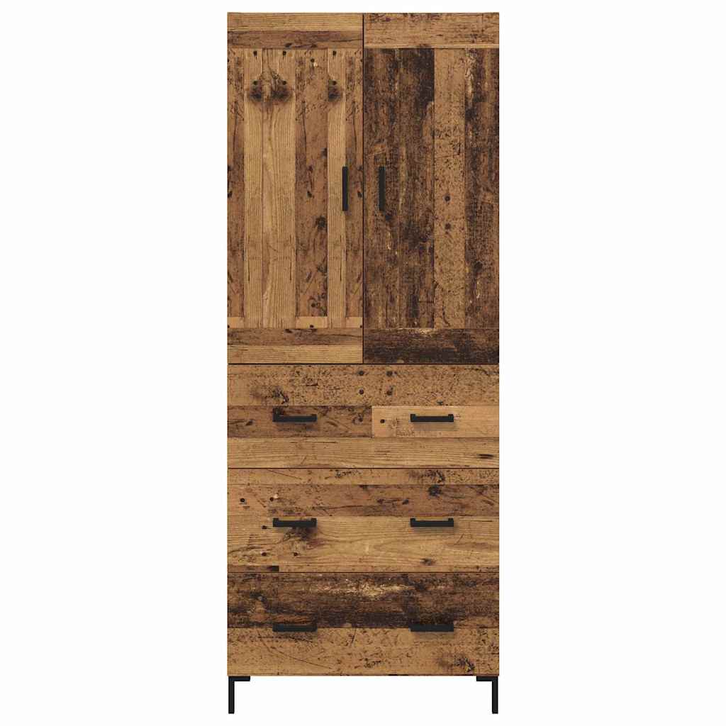 Highboard with Drawer 2 pcs Old Wood Engineered Wood