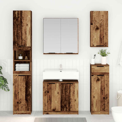 Bathroom Furniture Set with Door 5 pcs Old Wood Engineered Wood