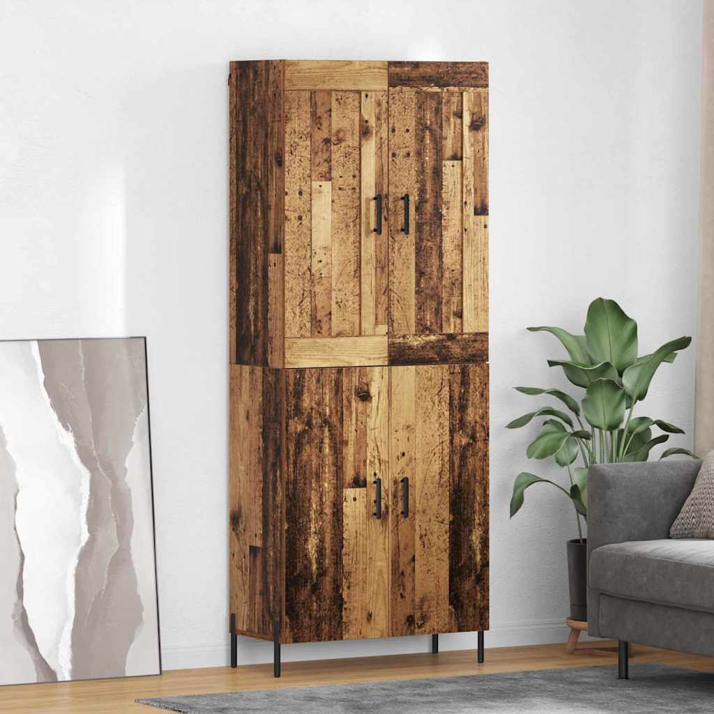 Highboard 2 pcs Old Wood Engineered Wood