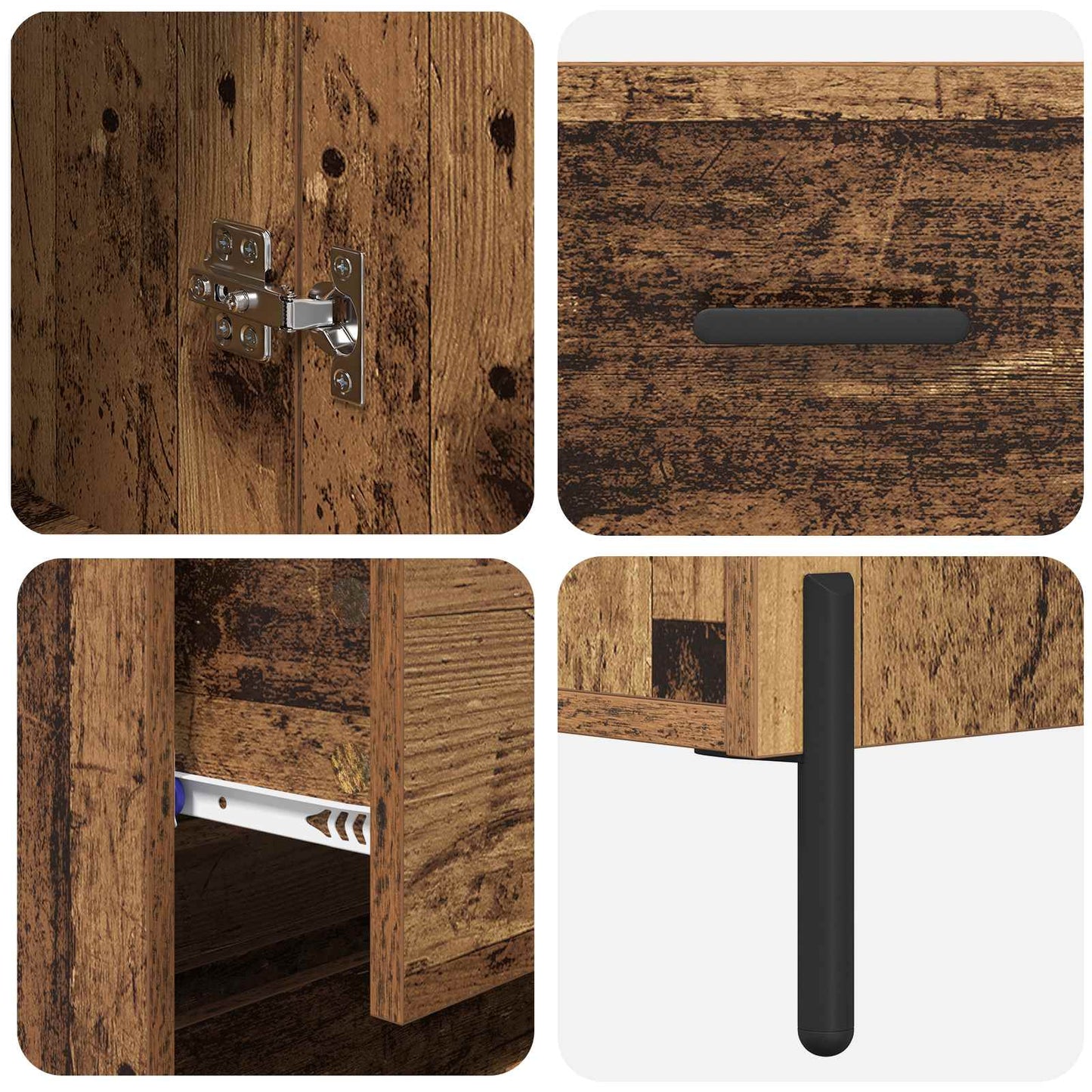 Highboard 2 pcs Old Wood Engineered Wood