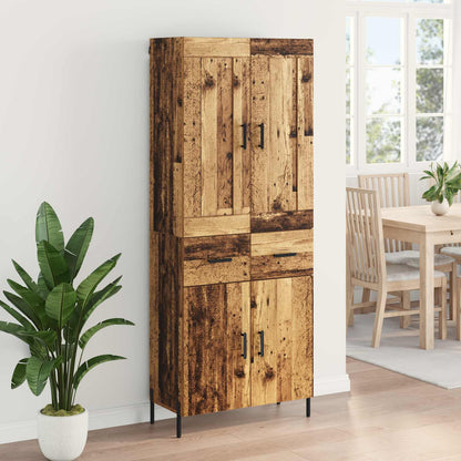 Highboard 2 pcs Old Wood Engineered Wood