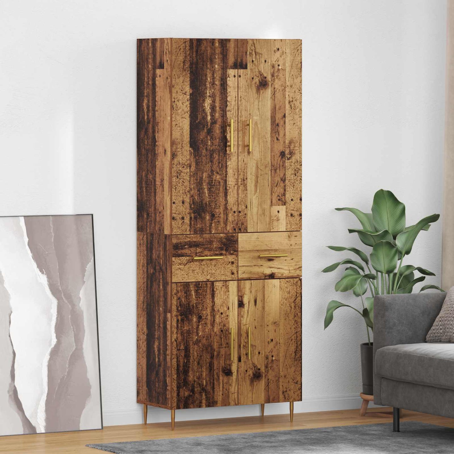 Highboard Old Wood 69.5 x 34 x 180 cm Engineered Wood