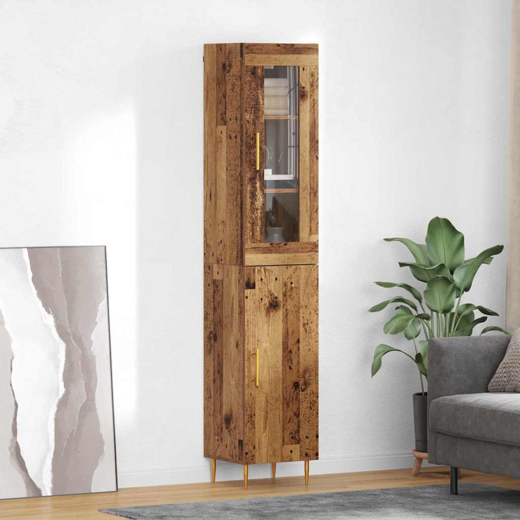Highboard 2 pcs Old Wood Engineered Wood