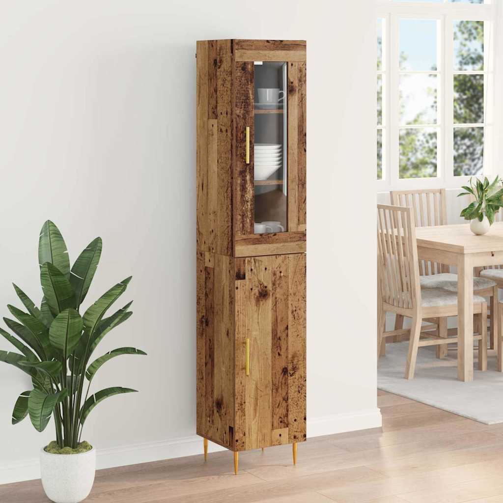 Highboard 2 pcs Old Wood Engineered Wood
