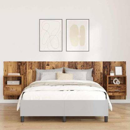 Headboard with Cabinet 3 pcs Old Wood Engineered Wood