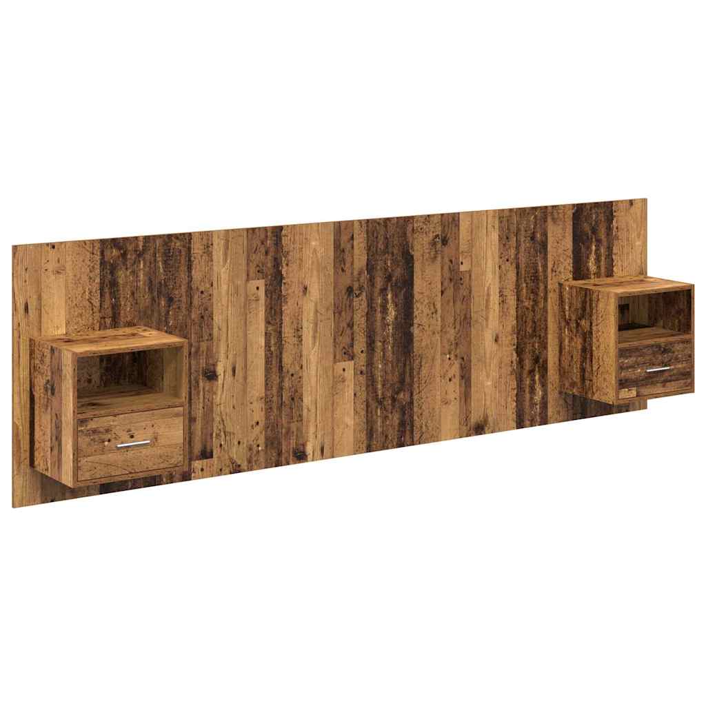 Headboard with Cabinet 3 pcs Old Wood Engineered Wood