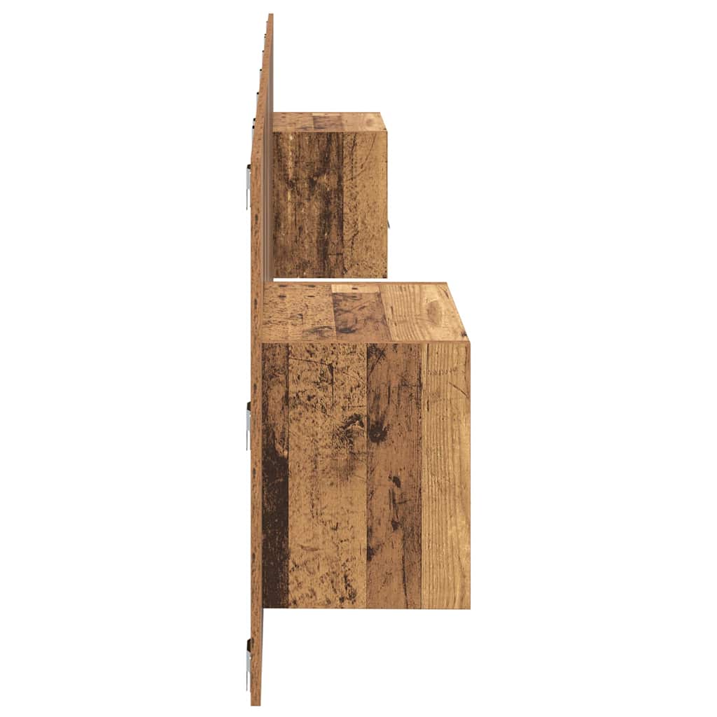 Headboard with Cabinet 3 pcs Old Wood Engineered Wood