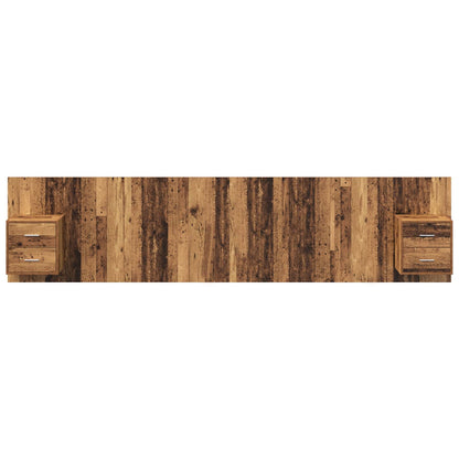 Headboard with Cabinet 3 pcs Old Wood Engineered Wood