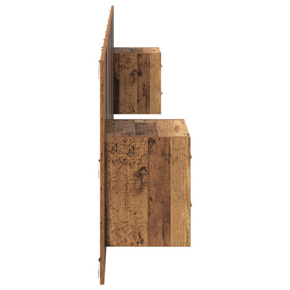 Headboard with Cabinet 3 pcs Old Wood Engineered Wood