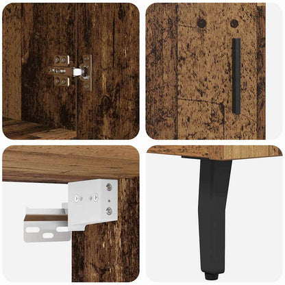 Highboard Old Wood 69.5 x 34 x 180 cm Engineered Wood and Glass