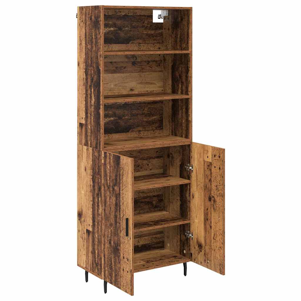 Highboard Old Wood 69.5 x 34 x 180 cm Engineered Wood and Glass