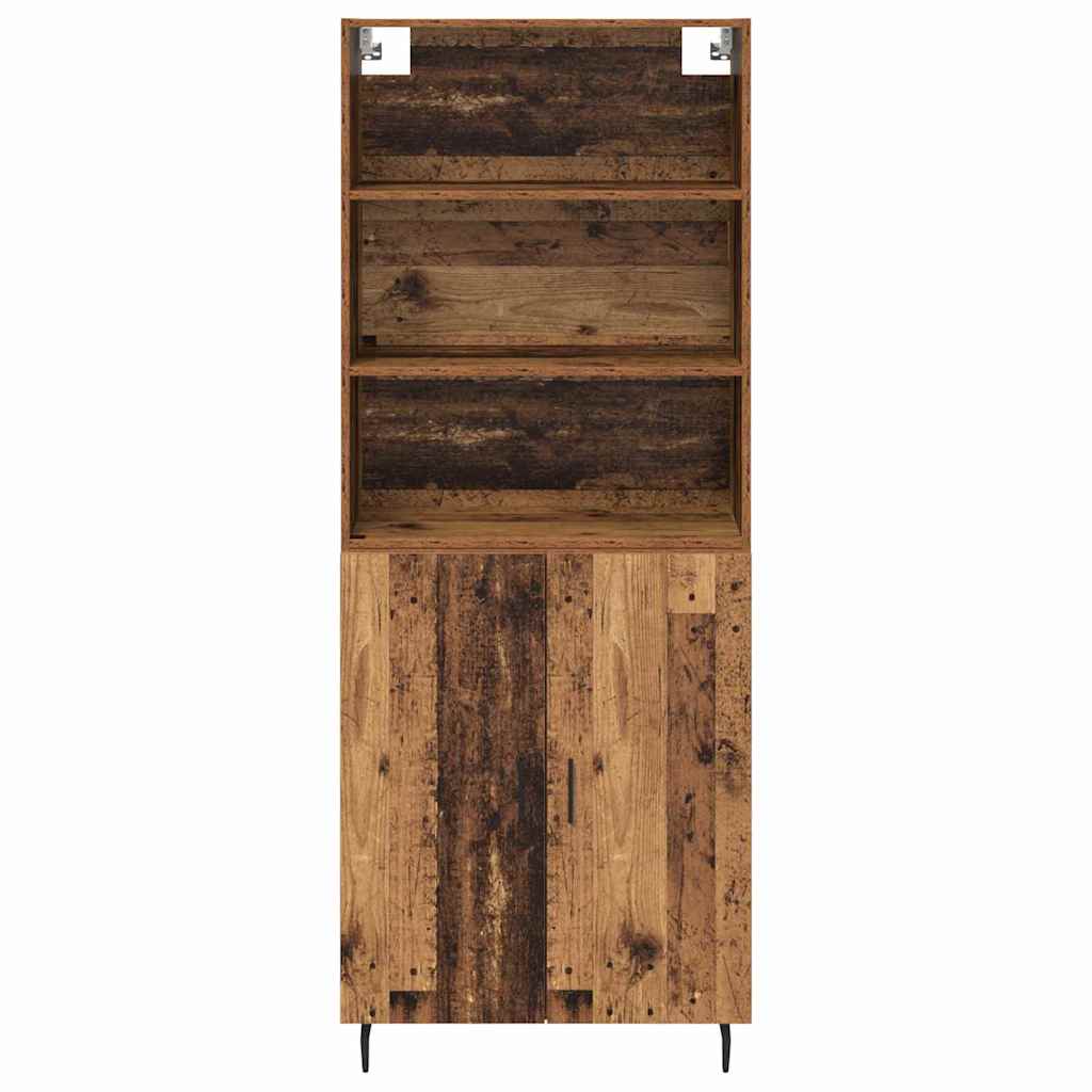 Highboard Old Wood 69.5 x 34 x 180 cm Engineered Wood and Glass
