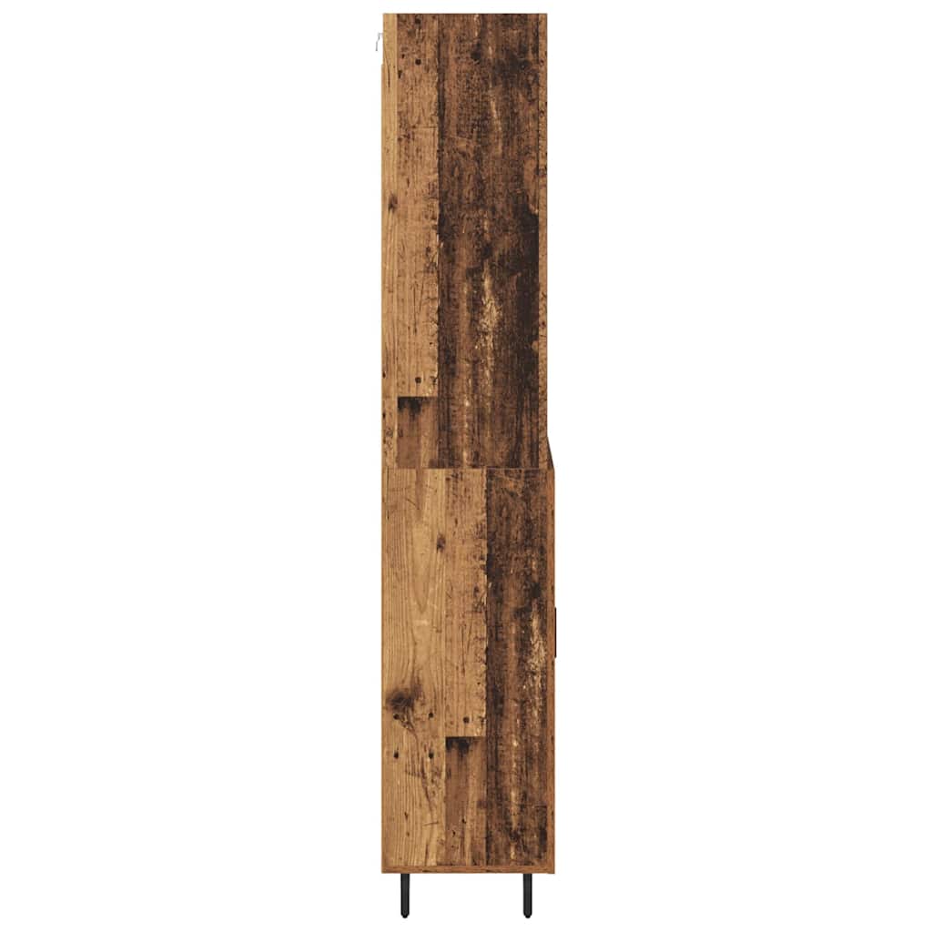 Highboard Old Wood 69.5 x 34 x 180 cm Engineered Wood and Glass