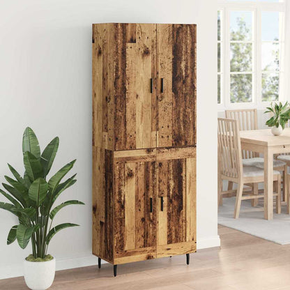 Highboard 2 pcs Old Wood Engineered Wood and Glass
