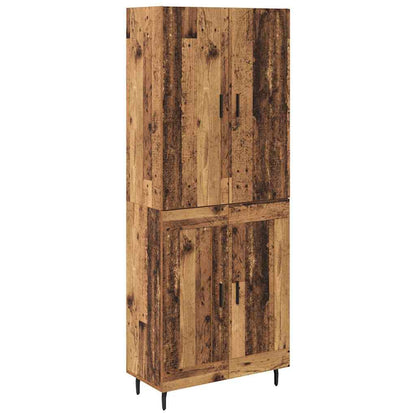 Highboard 2 pcs Old Wood Engineered Wood and Glass