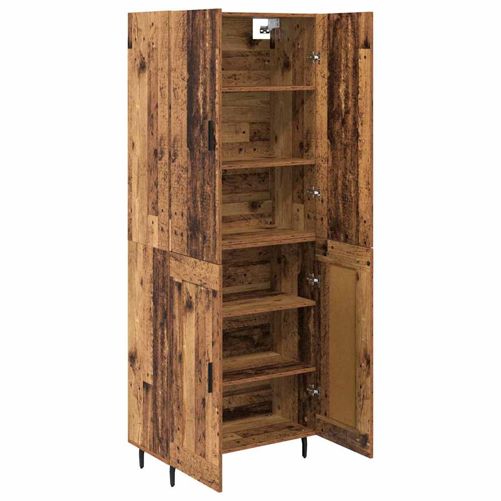 Highboard 2 pcs Old Wood Engineered Wood and Glass