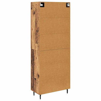 Highboard 2 pcs Old Wood Engineered Wood and Glass