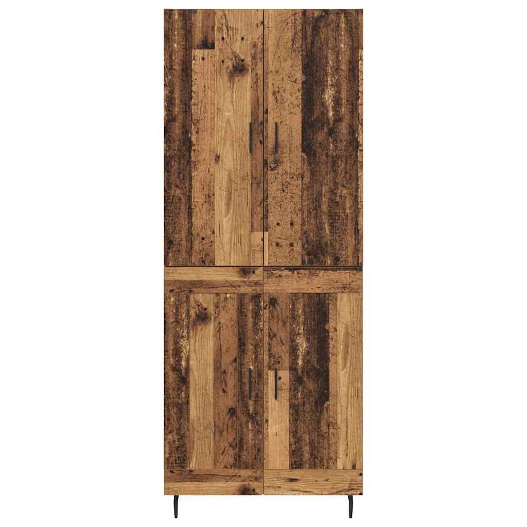 Highboard 2 pcs Old Wood Engineered Wood and Glass