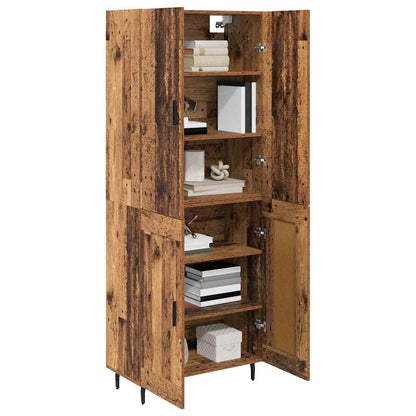 Highboard 2 pcs Old Wood Engineered Wood and Glass