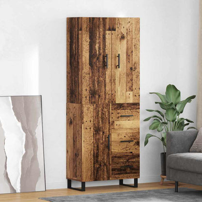 Highboard with Drawer 2 pcs Old Wood 69.5 x 34 x 180 cm