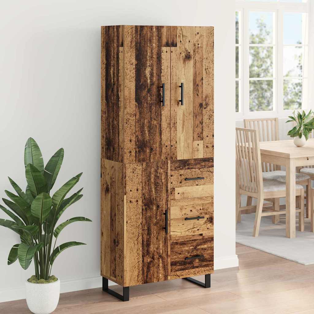 Highboard with Drawer 2 pcs Old Wood 69.5 x 34 x 180 cm
