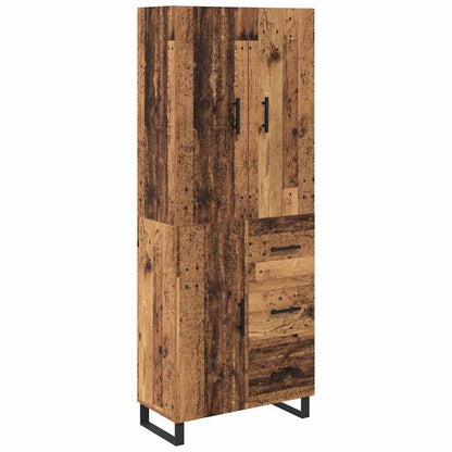 Highboard with Drawer 2 pcs Old Wood 69.5 x 34 x 180 cm
