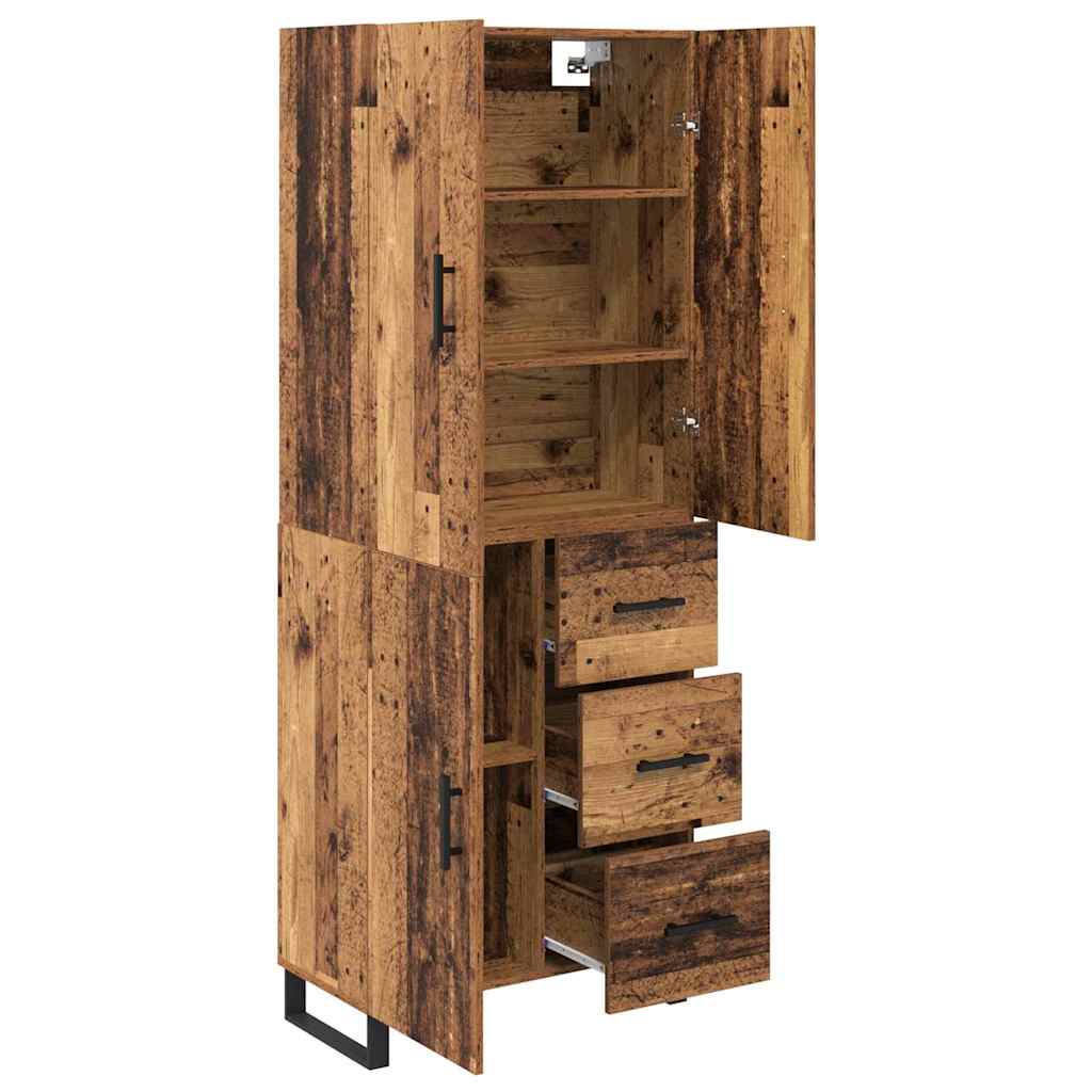 Highboard with Drawer 2 pcs Old Wood 69.5 x 34 x 180 cm