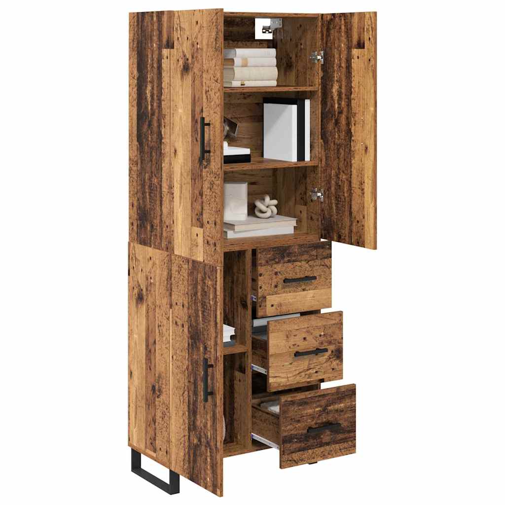 Highboard with Drawer 2 pcs Old Wood 69.5 x 34 x 180 cm