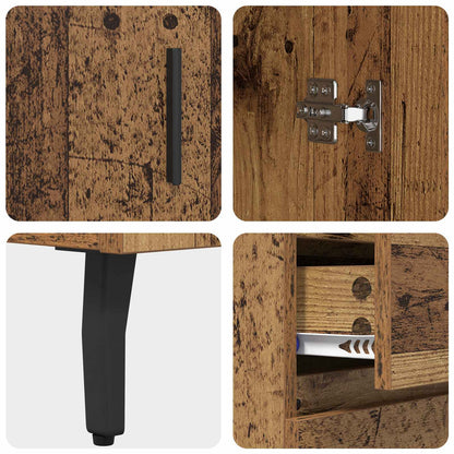 Highboard with Drawer 2 pcs Old Wood Engineered Wood