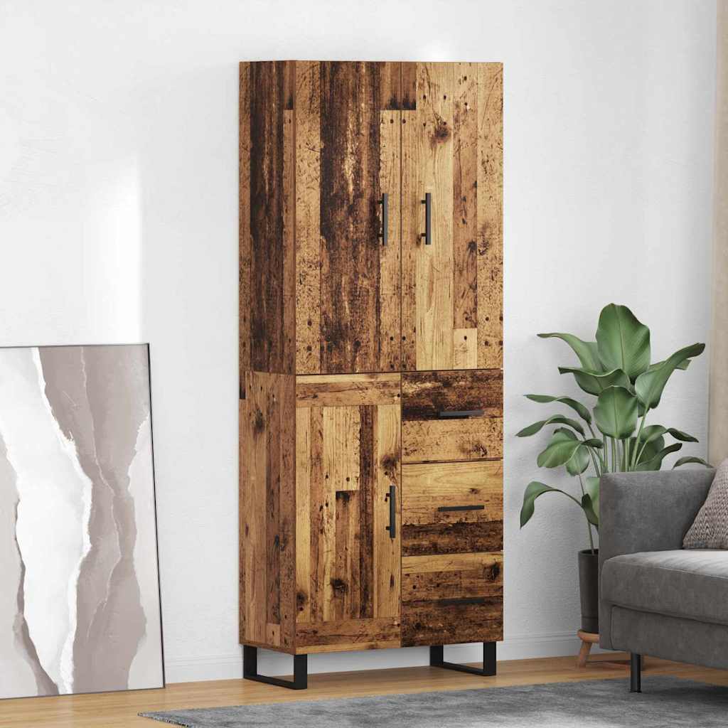 Highboard with Drawer 2 pcs Old Wood 69.5 x 34 x 180 cm
