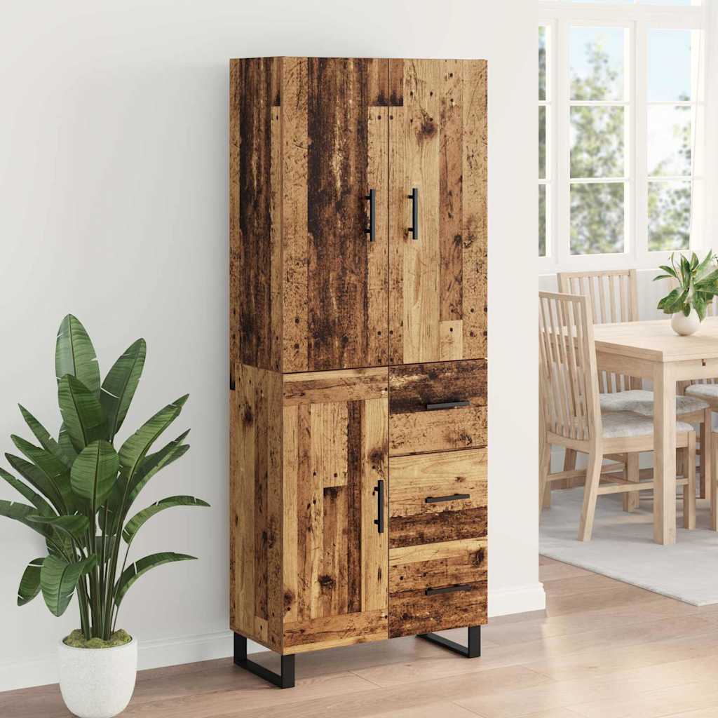 Highboard with Drawer 2 pcs Old Wood 69.5 x 34 x 180 cm