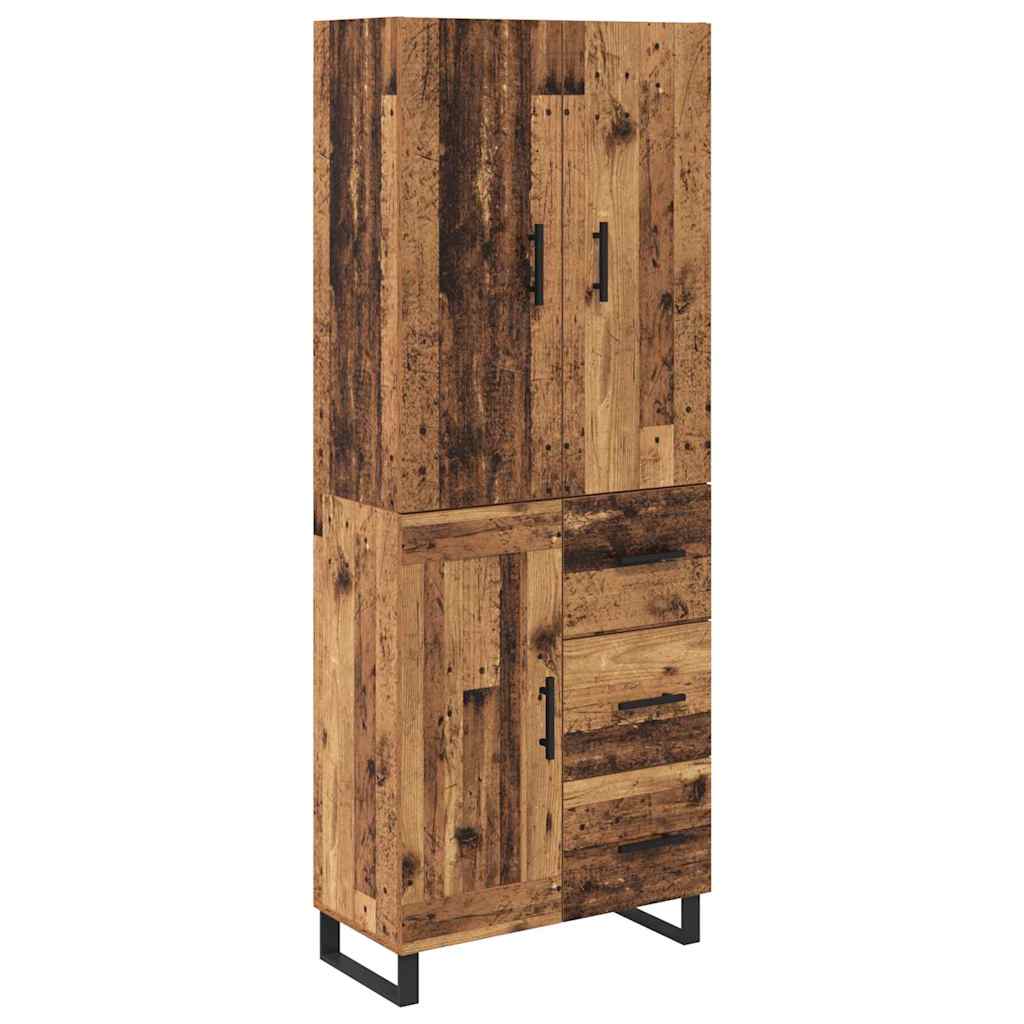 Highboard with Drawer 2 pcs Old Wood 69.5 x 34 x 180 cm