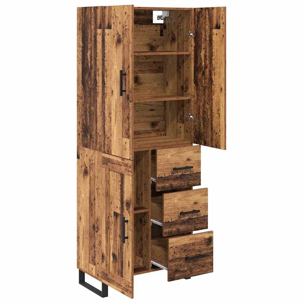 Highboard with Drawer 2 pcs Old Wood 69.5 x 34 x 180 cm