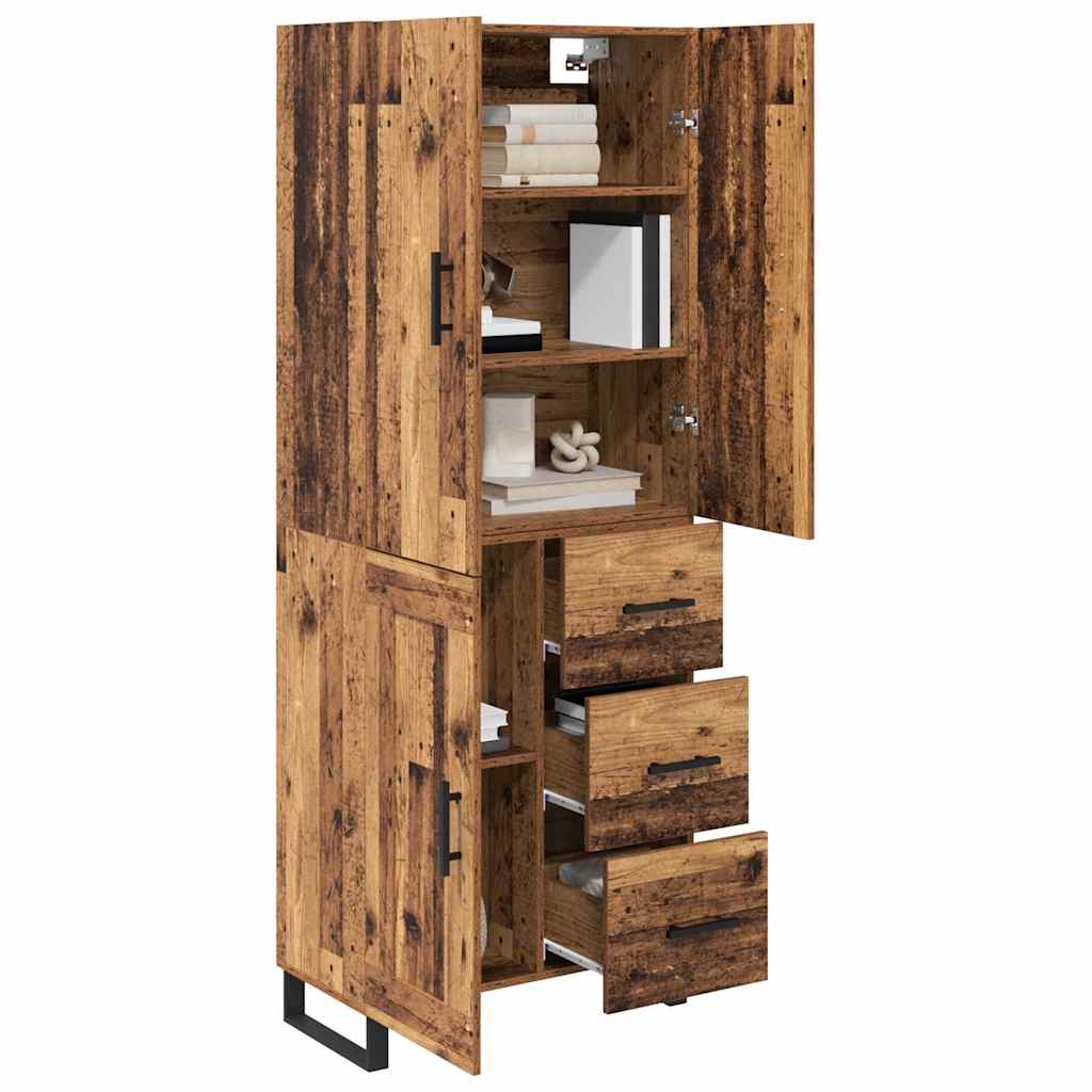 Highboard with Drawer 2 pcs Old Wood 69.5 x 34 x 180 cm