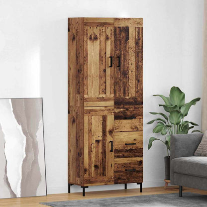 Highboard with Drawer 2 pcs Old Wood Engineered Wood