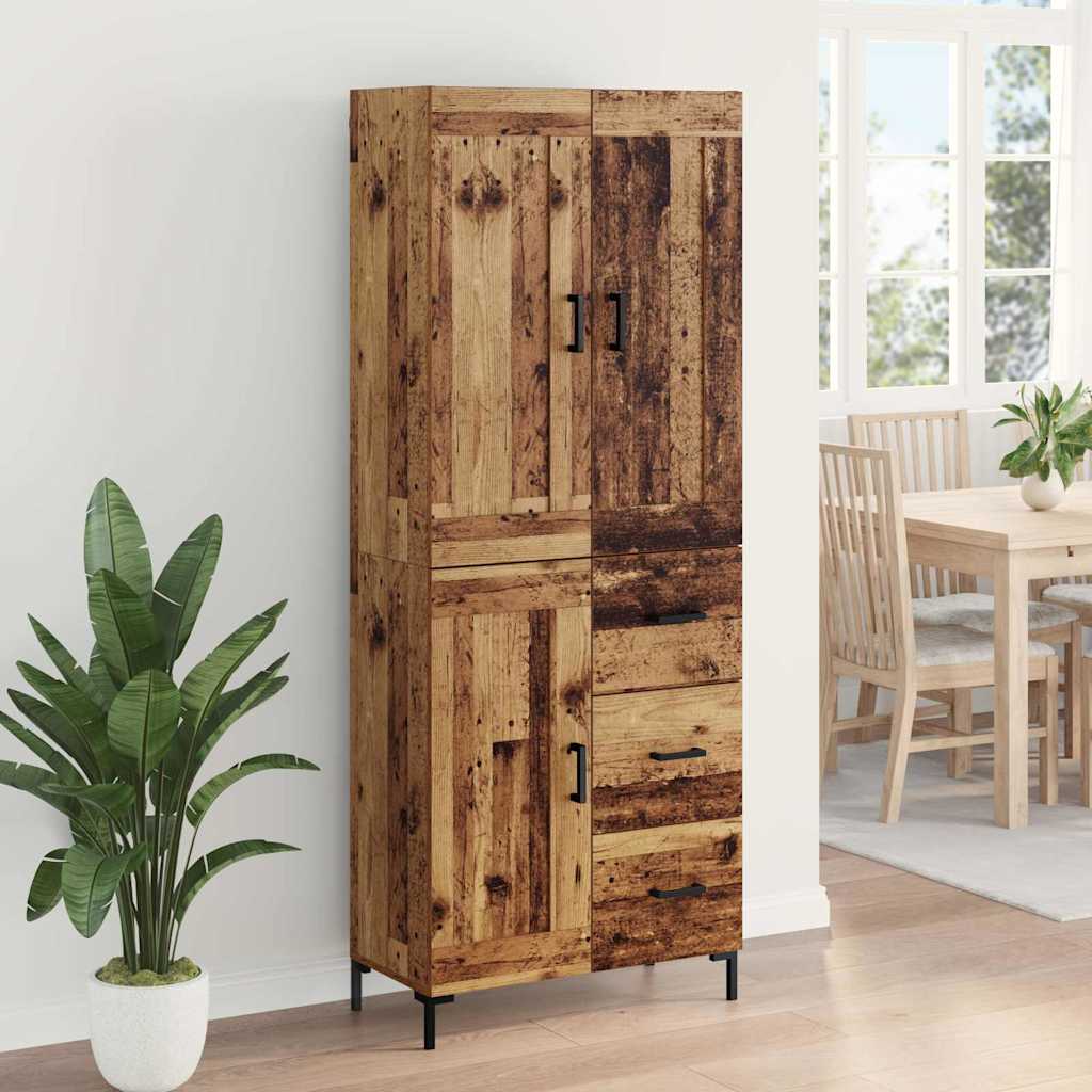 Highboard with Drawer 2 pcs Old Wood Engineered Wood