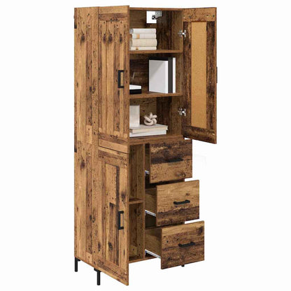 Highboard with Drawer 2 pcs Old Wood Engineered Wood