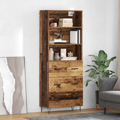 Highboard with Drawer 2 pcs Old Wood Engineered Wood