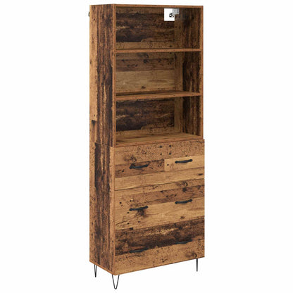 Highboard with Drawer 2 pcs Old Wood Engineered Wood