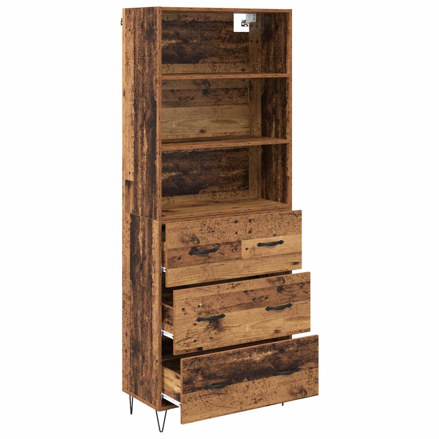 Highboard with Drawer 2 pcs Old Wood Engineered Wood