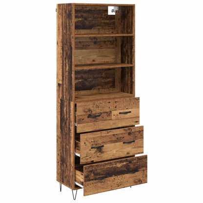 Highboard with Drawer 2 pcs Old Wood Engineered Wood